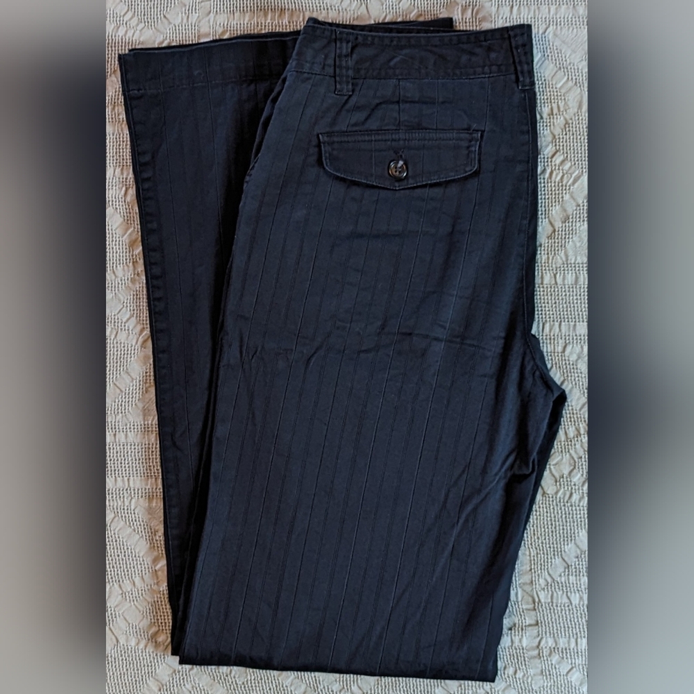 Black Gap Stretch Texture Stripe Pants - Size 6 Long
